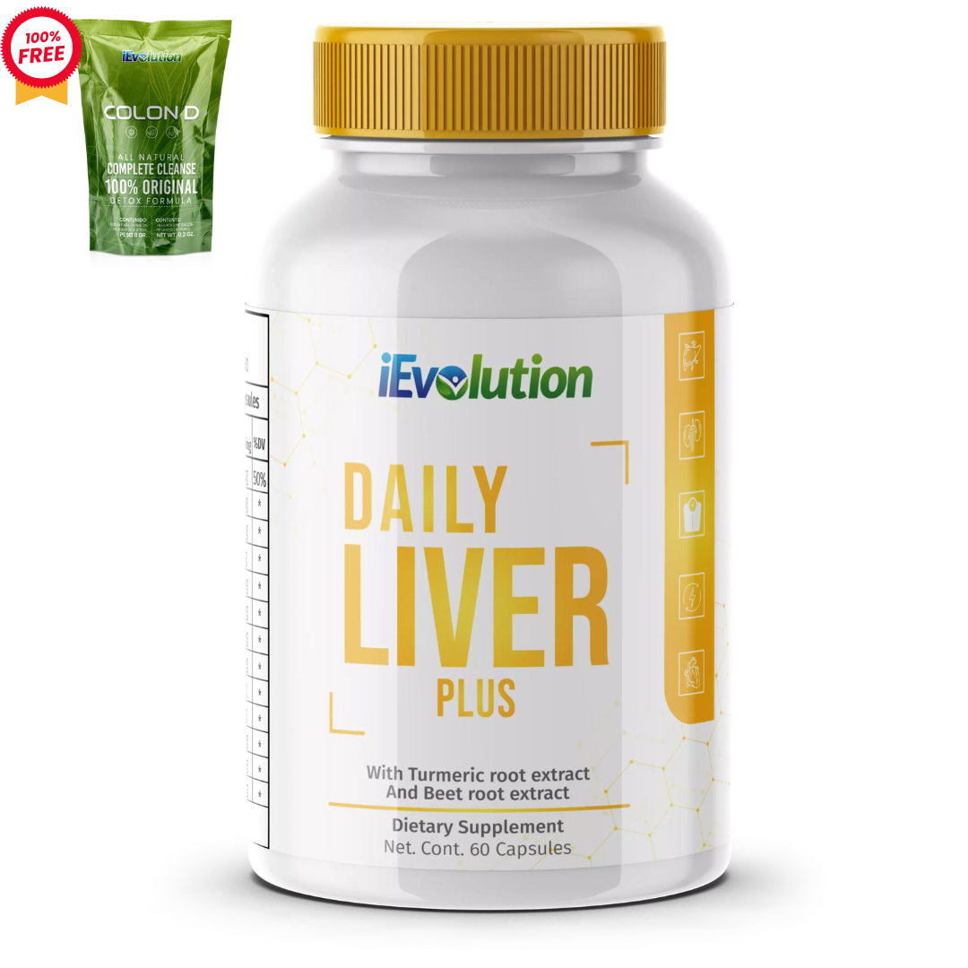 Liver and Colon Cleanse, Detox Kit - Daily Liver Plus - 60 capsules. + Free Colon-D Colon Detox, Cleanse